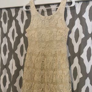 Thistle Pearl by Urban Outfitters Cream Lace Dress